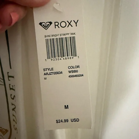 Roxy White Graphic Tank Top Size M - Picture 4 of 7